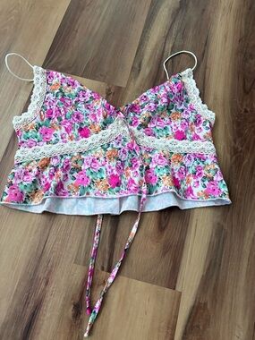 SHEIN Pink Floral Print Spaghetti Strap Dress